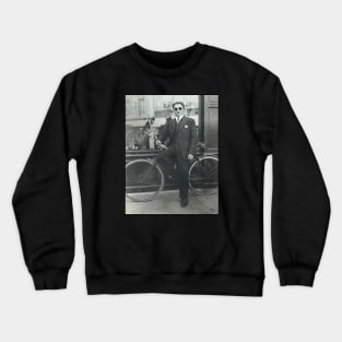 Vintage bicycle guy with sunglasses Crewneck Sweatshirt